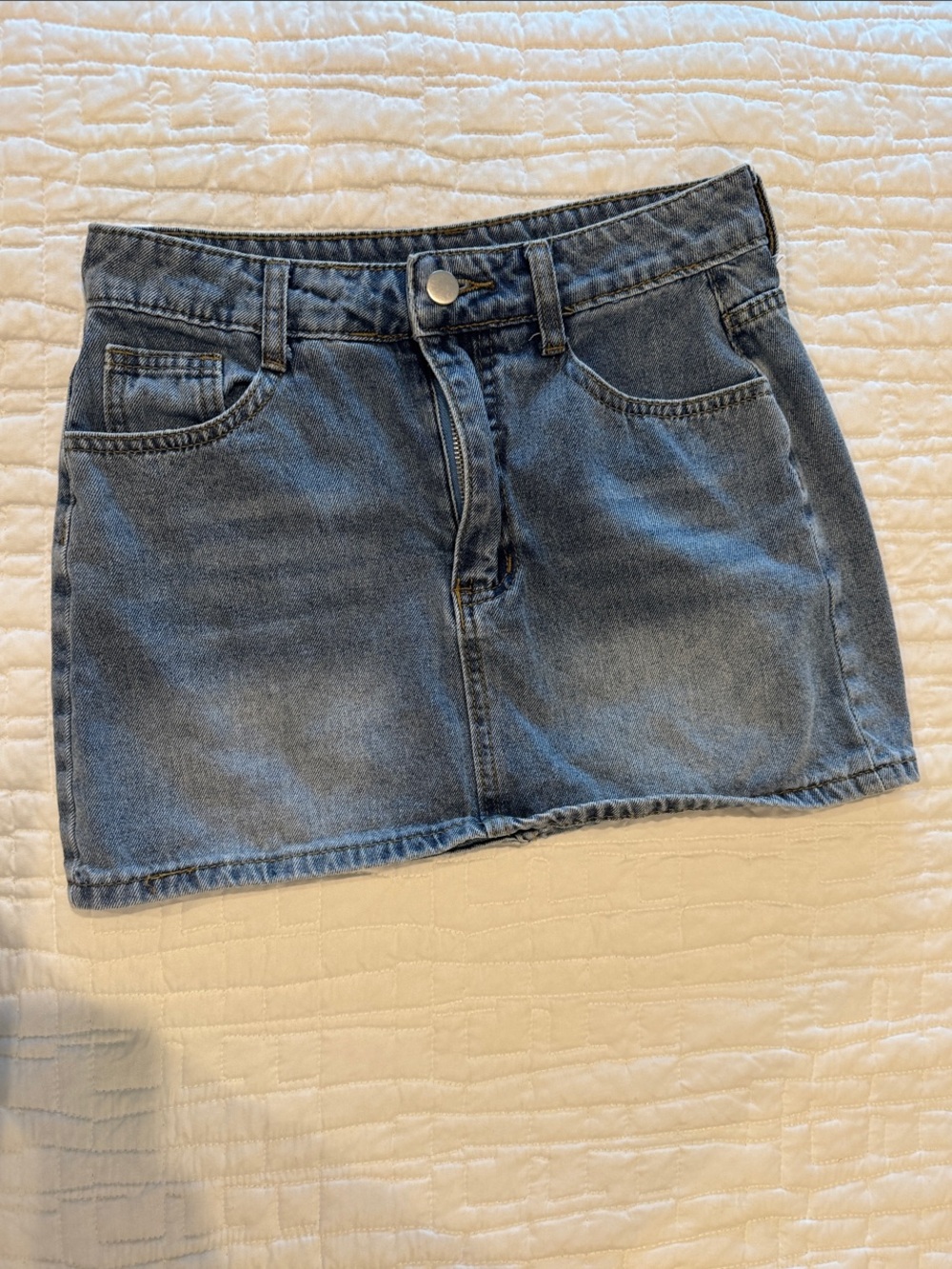 Classic Blue Denim Mini Skirt - Casual Everyday Style
